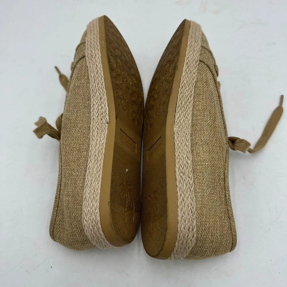 Tommy Bahama Galana‎ Tan Gold Shimmer Espadrille Sneakers Womens 9.5M PL251141